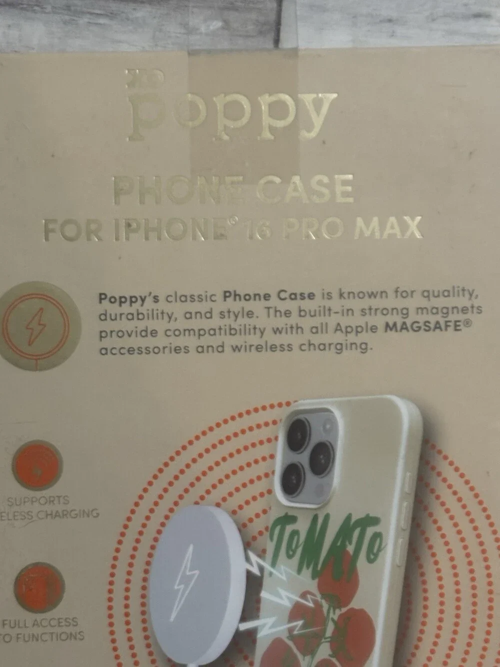 XO Poppy RED TOMATO Phone Case For iPhone 16 PRO MAX Magsafe Compatible